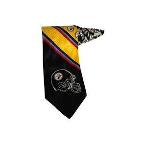 Team NFL Pittsburgh Steelers Football Helmet Logo Vintage Necktie 100% Silk
